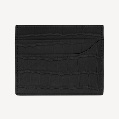 Card Holder, Calf Leather, Crocodile Texture