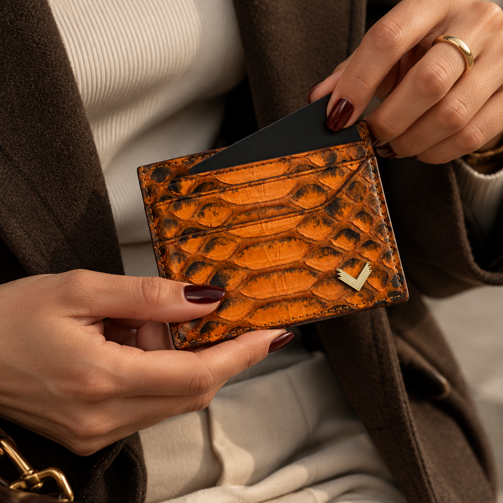 Card Holder, Python Leather