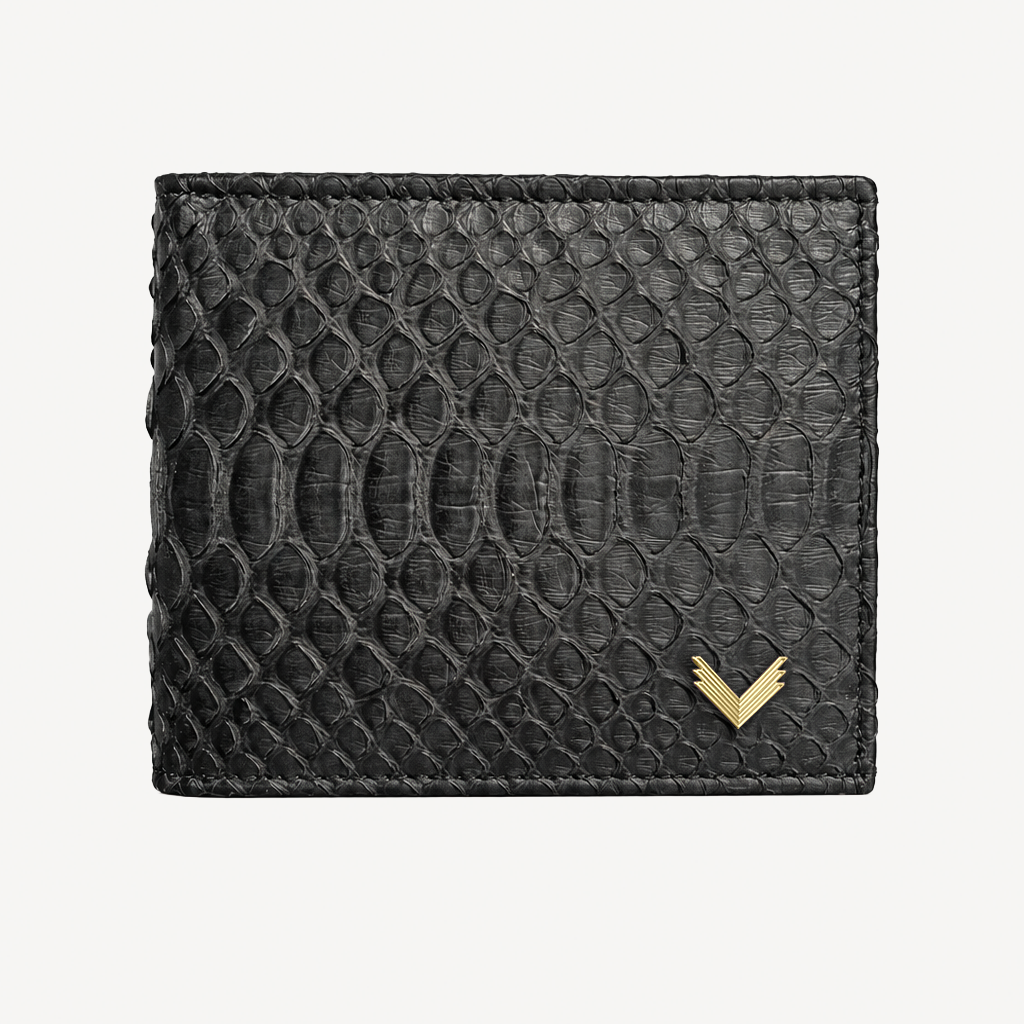 Classic Wallet with Interior Edge, Python Leather