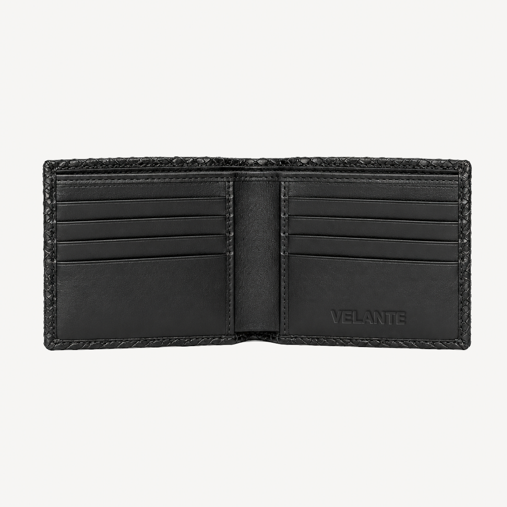 Classic Wallet with Interior Edge, Python Leather