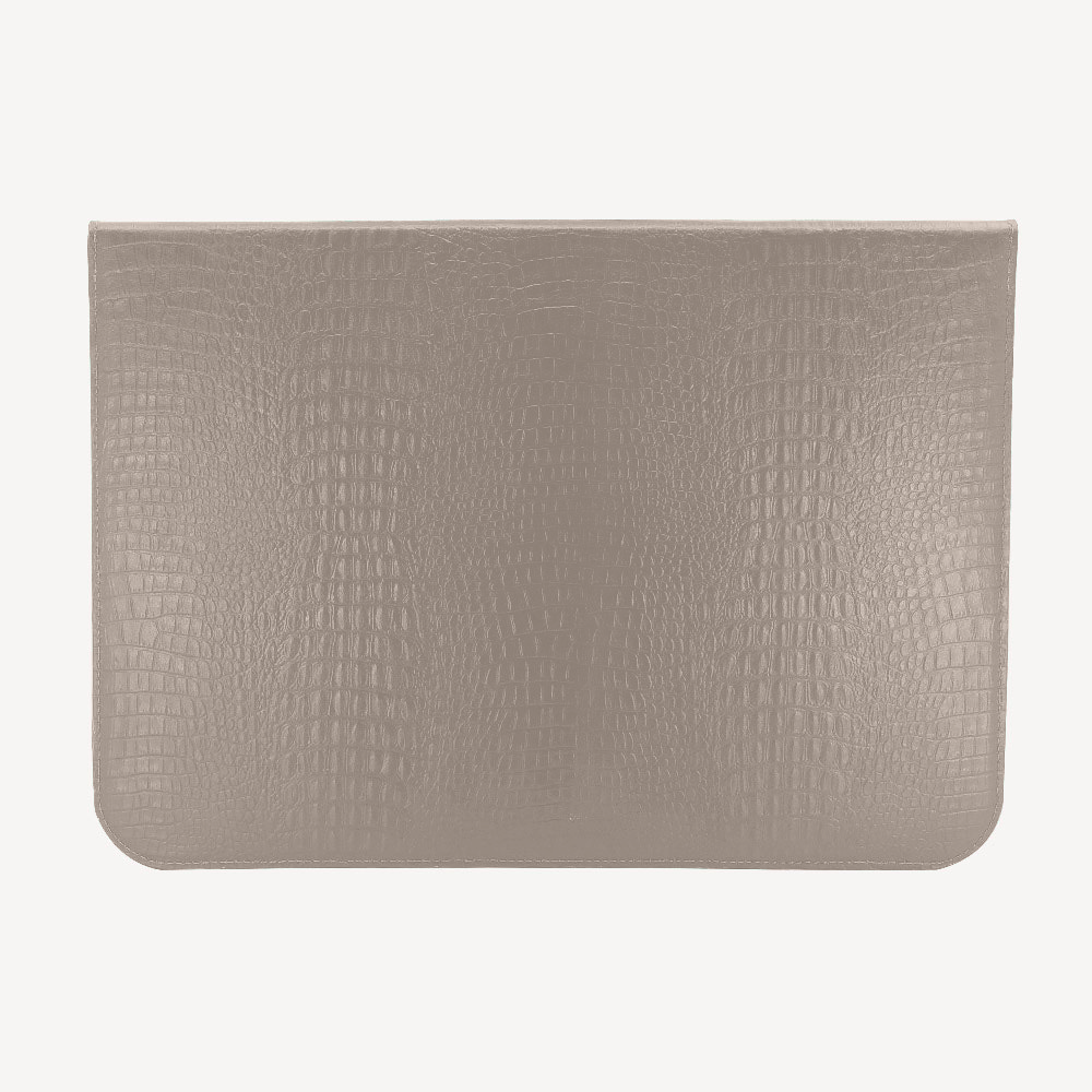 MacBook Laptop Case 13"/14", Calf Leather, Alligator Texture