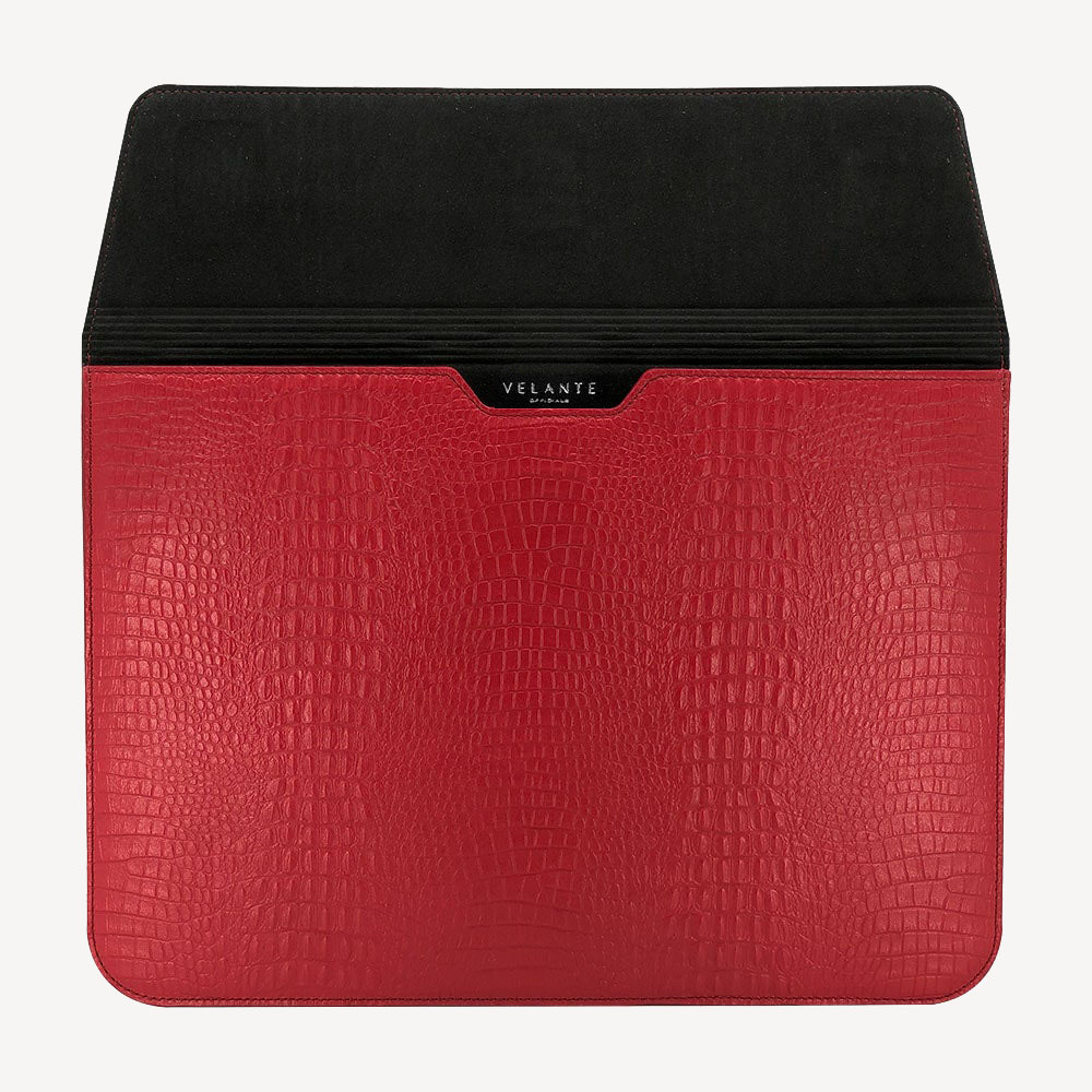MacBook Laptop Case 13"/14", Calf Leather, Alligator Texture