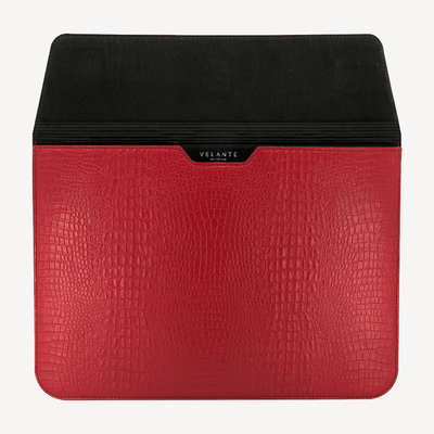 MacBook Laptop Case 13"/14", Calf Leather, Alligator Texture