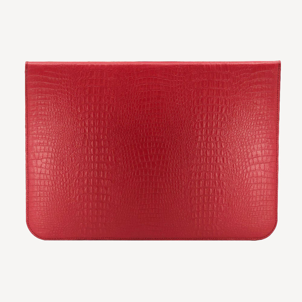 MacBook Laptop Case 13"/14", Calf Leather, Alligator Texture