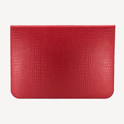 MacBook Laptop Case 13"/14", Calf Leather, Alligator Texture