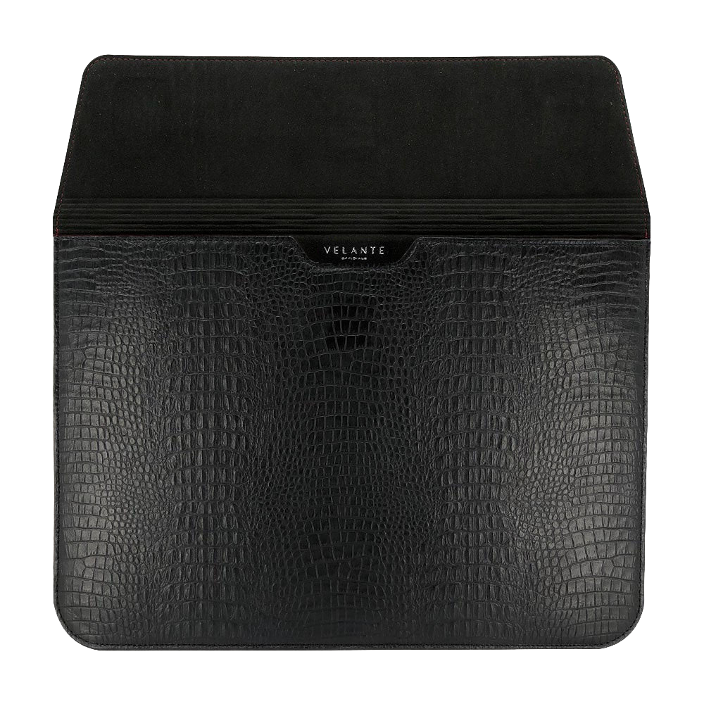 MacBook Laptop Case 13"/14", Calf Leather, Alligator Texture
