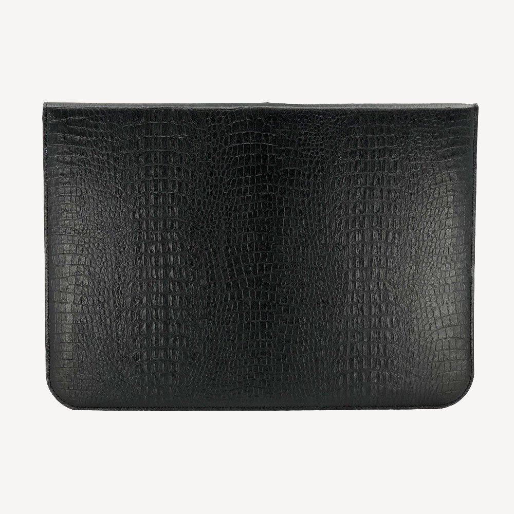 MacBook Laptop Case 13"/14", Calf Leather, Alligator Texture