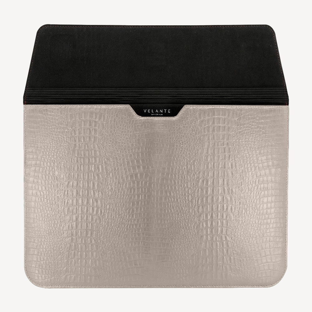 MacBook Laptop Case 13"/14", Calf Leather, Alligator Texture