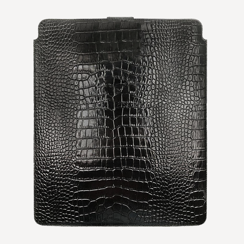 Macbook Laptop Case 13"/14", Calf Leather, Crocodile Texture