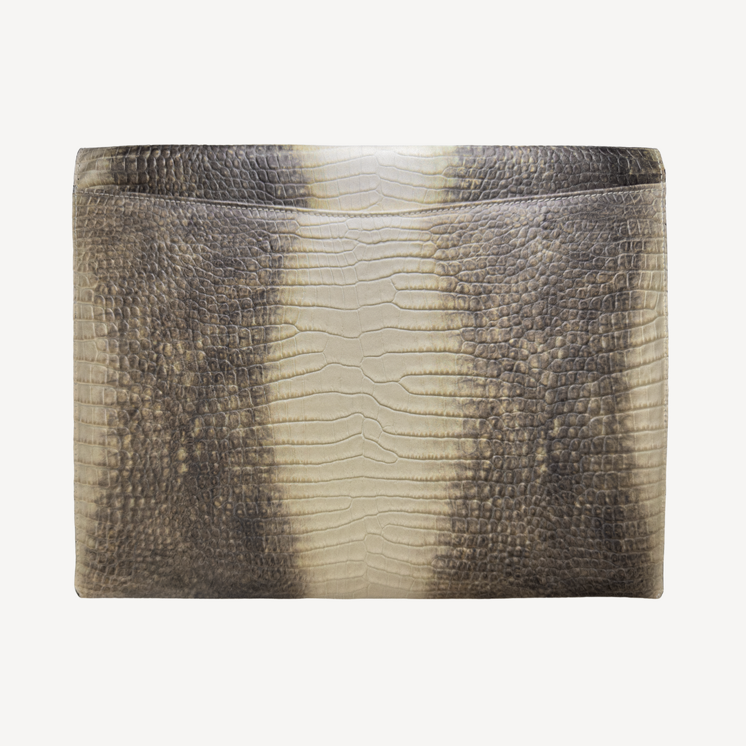 Macbook Laptop Cover, Calf Leather, Crocodile Texture