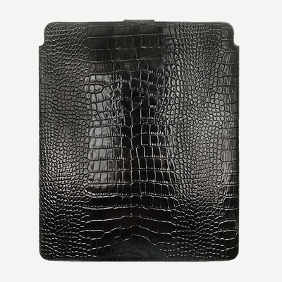 Macbook Laptop Case 13"/14", Calf Leather, Crocodile Texture