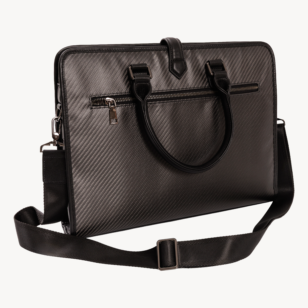 Laptop Cover, Carbon Fibre, Calf Leather