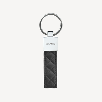 Keyring, Calf Leather, Silver