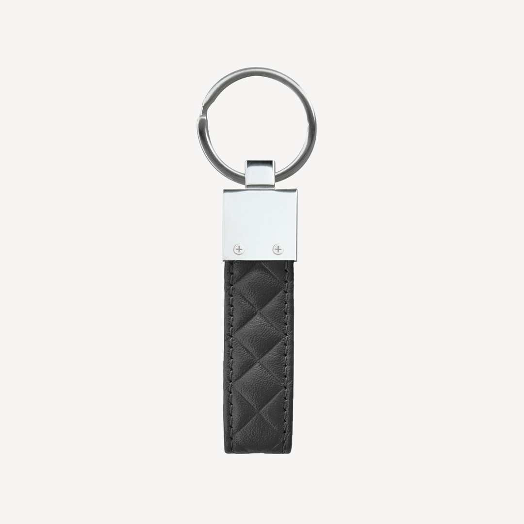 Keyring, Calf Leather, Silver