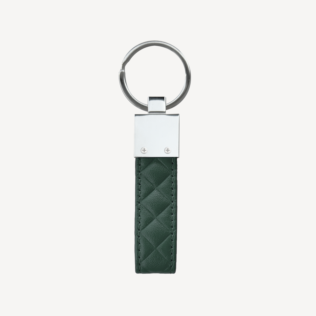 Keyring, Calf Leather, Silver