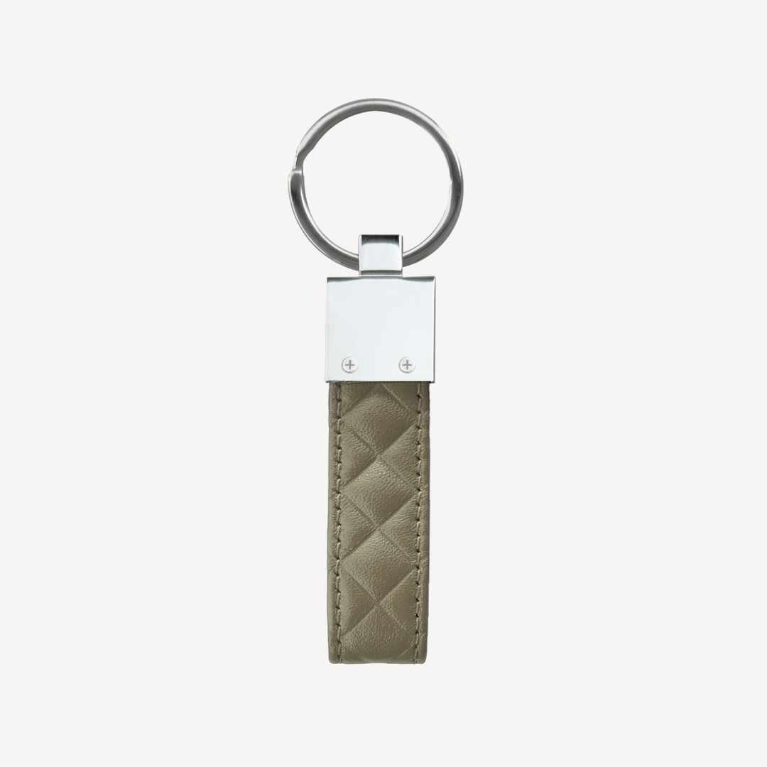 Keyring, Calf Leather, Silver