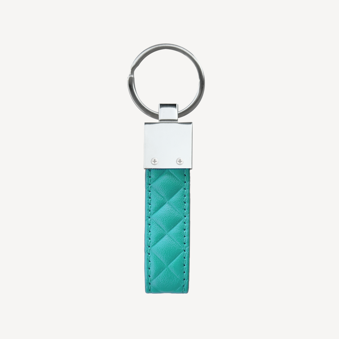 Keyring, Calf Leather, Silver