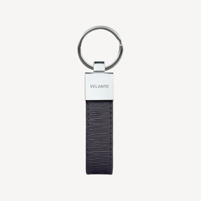 Keyring, Calf Leather, Silver
