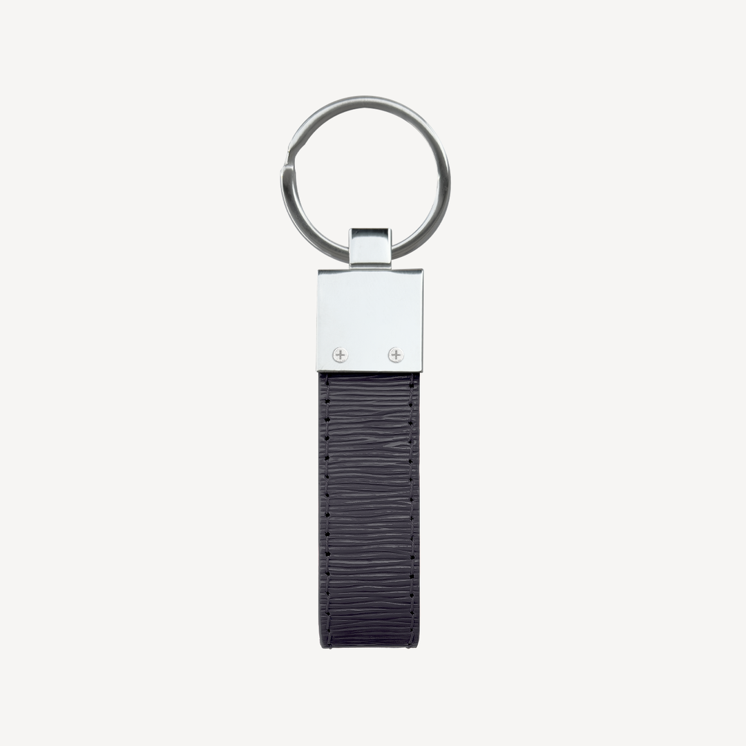 Keyring, Calf Leather, Silver