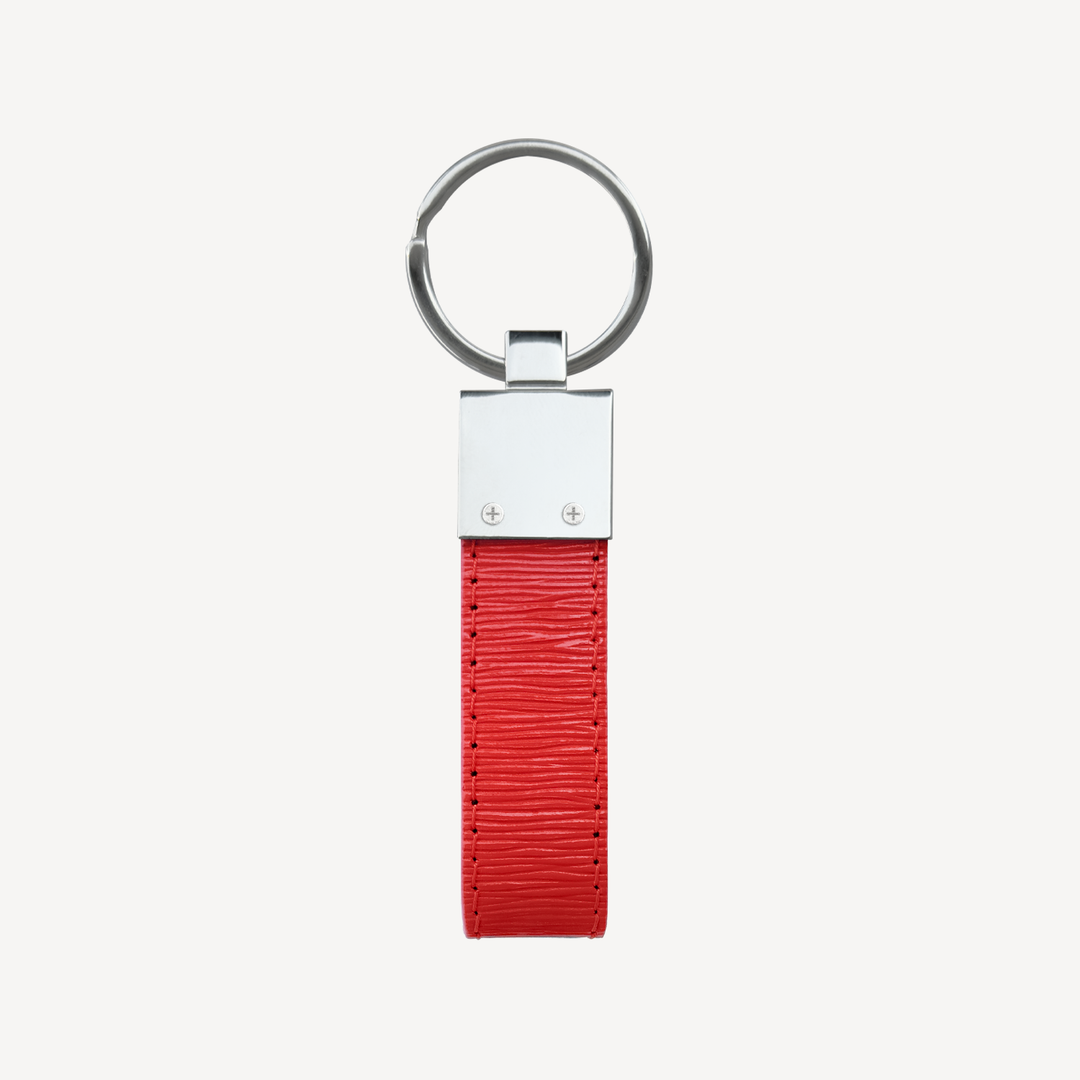 Keyring, Calf Leather, Silver