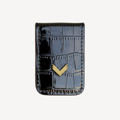 Money Clip, Calf Leather, Crocodile Texture