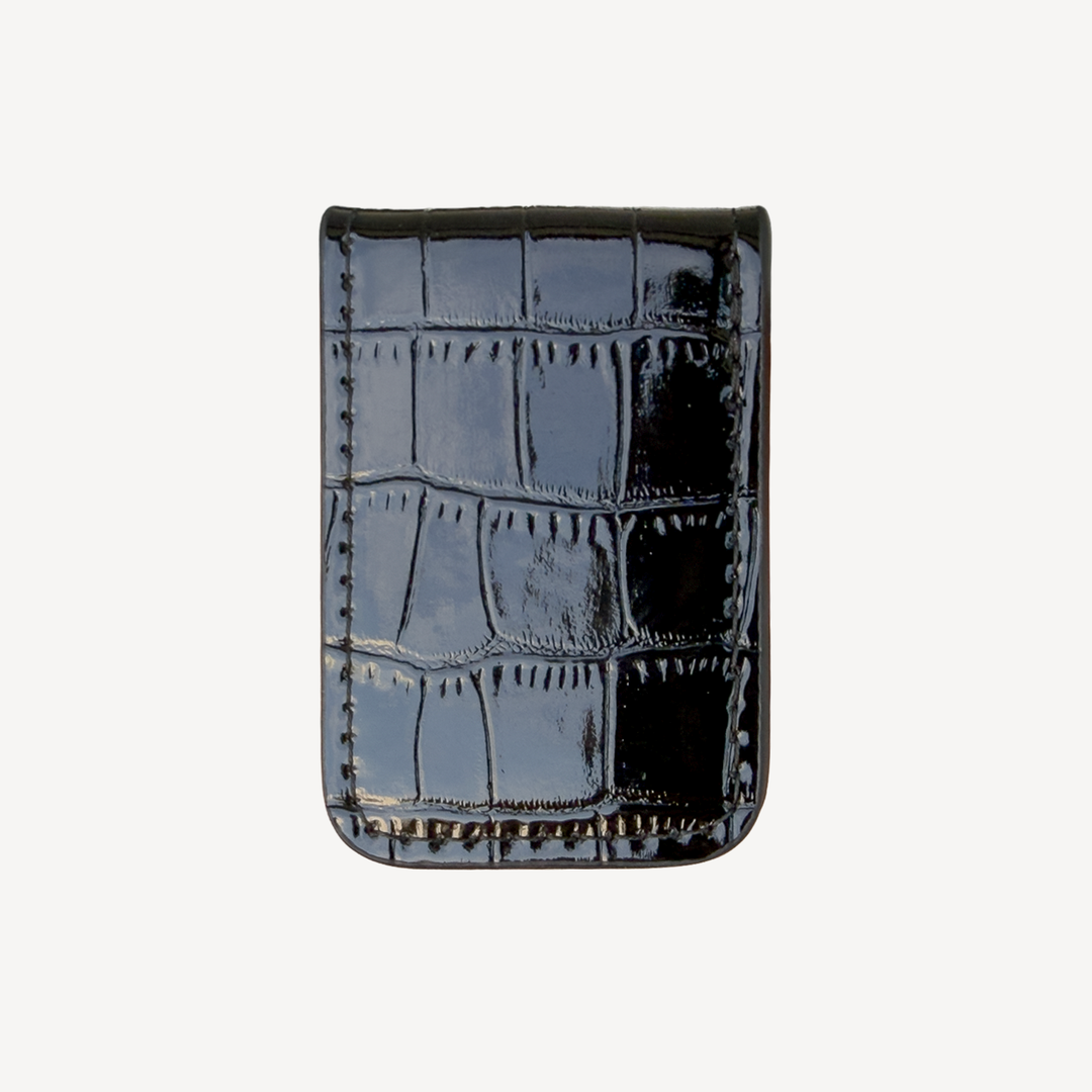 Money Clip, Calf Leather, Crocodile Texture