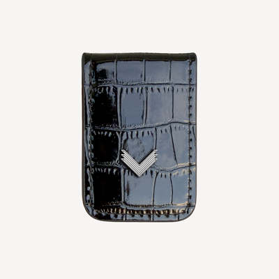 Money Clip, Calf Leather, Crocodile Texture