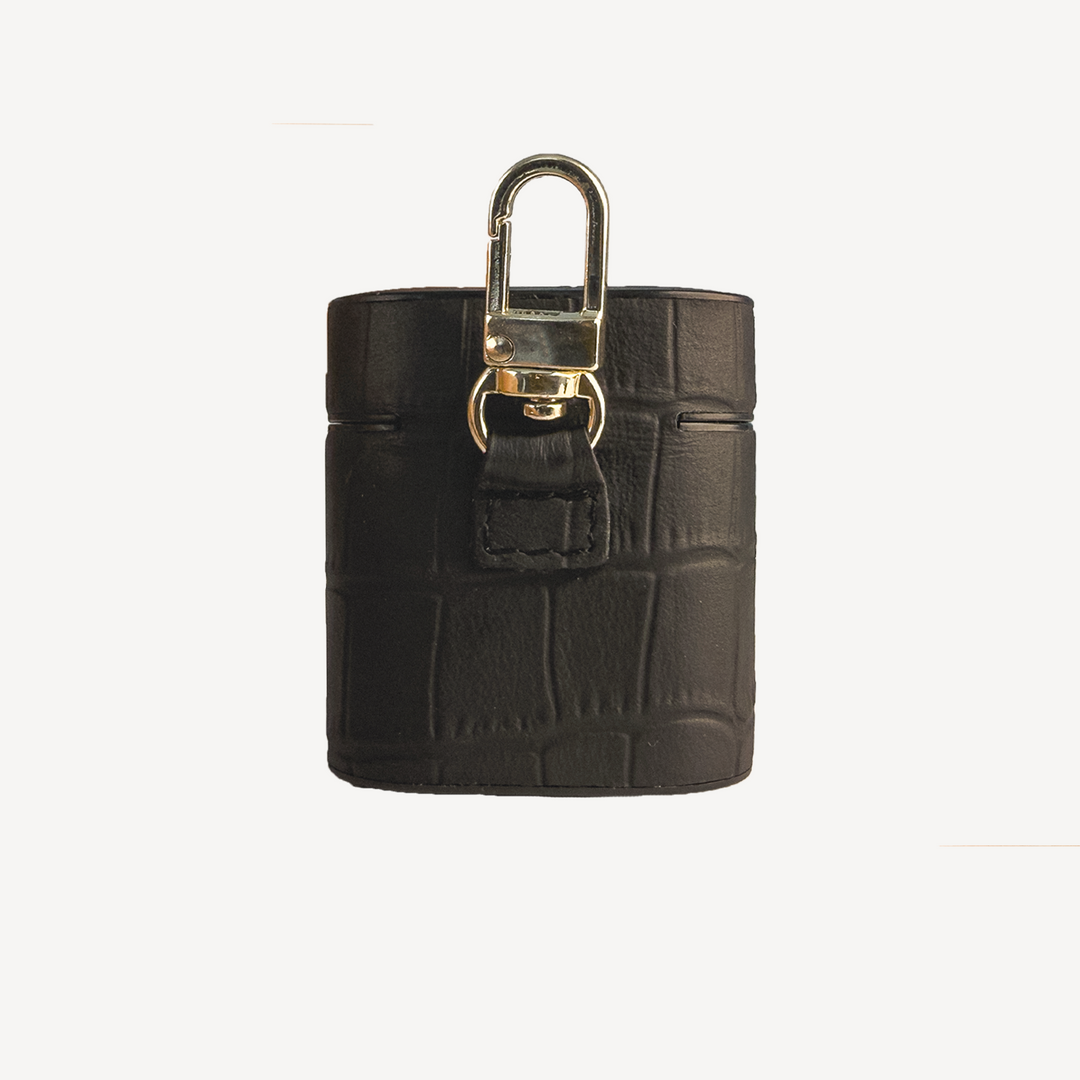 AirPods 1/2 Case, Calf Leather, Crocodile Texture