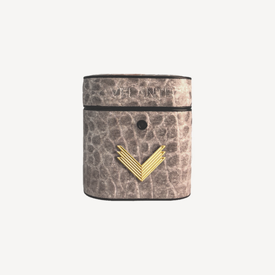 AirPods 1/2 Case, Calf Leather, Crocodile Texture