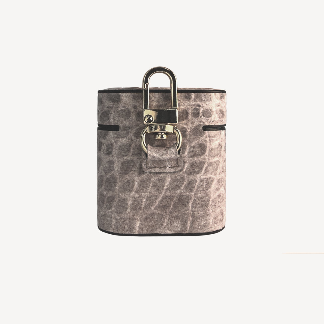 AirPods 1/2 Case, Calf Leather, Crocodile Texture