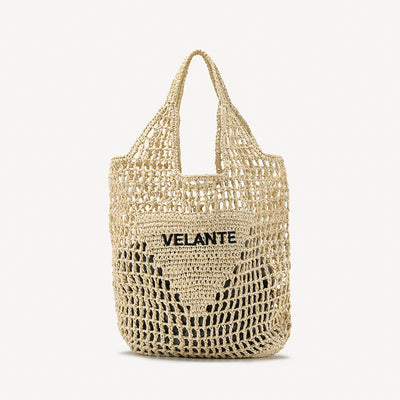 Tote Bag, Paper Yarn, Embroidered Logo