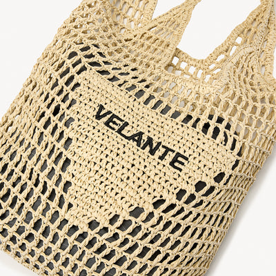 Tote Bag, Paper Yarn, Embroidered Logo