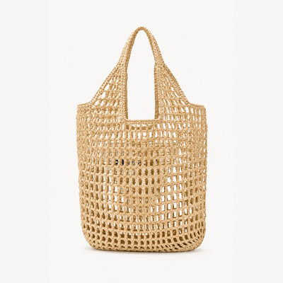 Tote Bag, Paper Yarn, Embroidered Logo