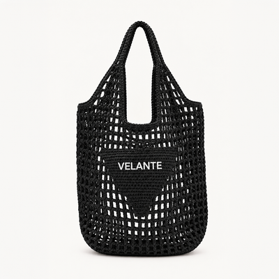 Tote Bag, Paper Yarn, Embroidered Logo
