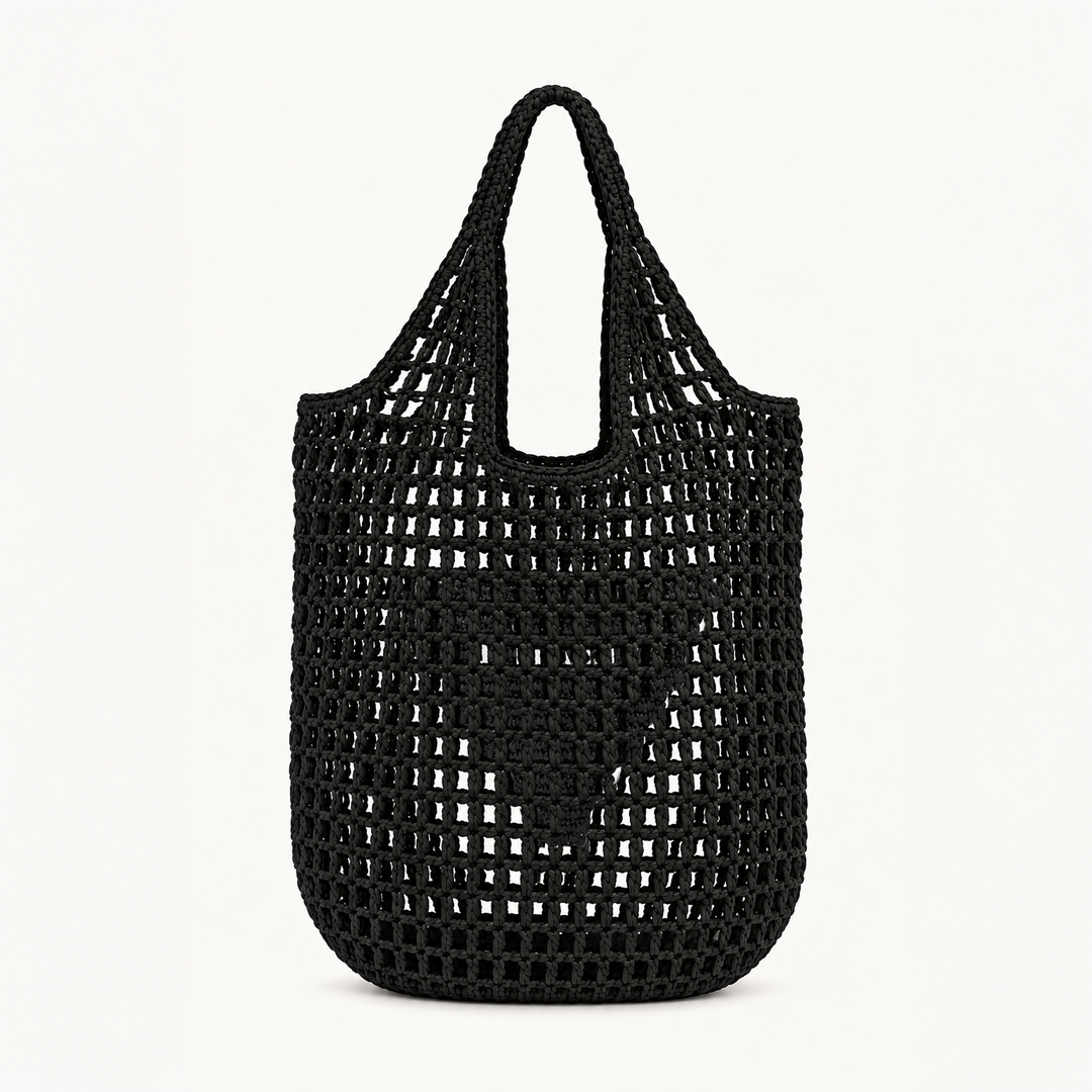 Tote Bag, Paper Yarn, Embroidered Logo