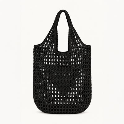 Tote Bag, Paper Yarn, Embroidered Logo