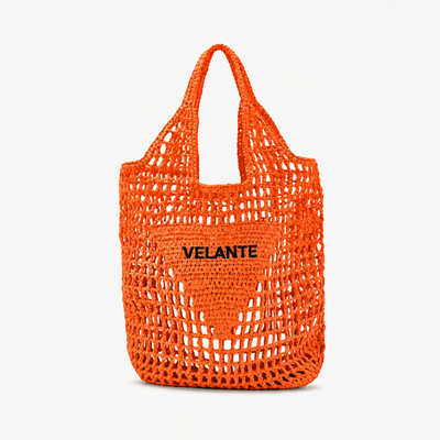 Tote Bag, Paper Yarn, Embroidered Logo
