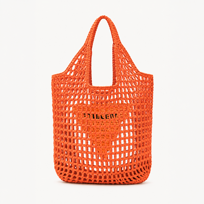 Tote Bag, Paper Yarn, Embroidered Logo