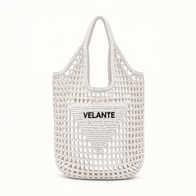 Tote Bag, Paper Yarn, Embroidered Logo