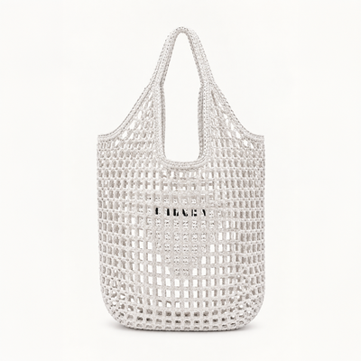 Tote Bag, Paper Yarn, Embroidered Logo