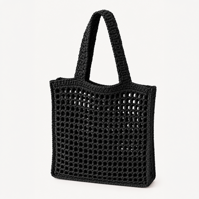 Tote Bag,Structured Paper Yarn, Embroidered Logo