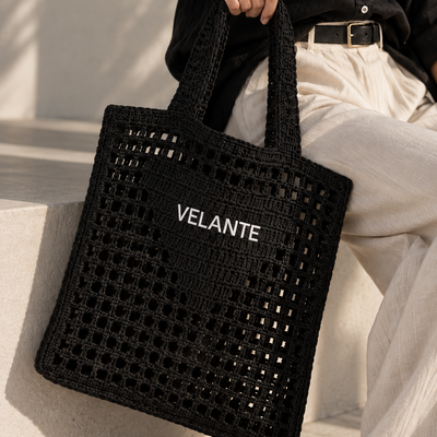 Tote Bag,Structured Paper Yarn, Embroidered Logo