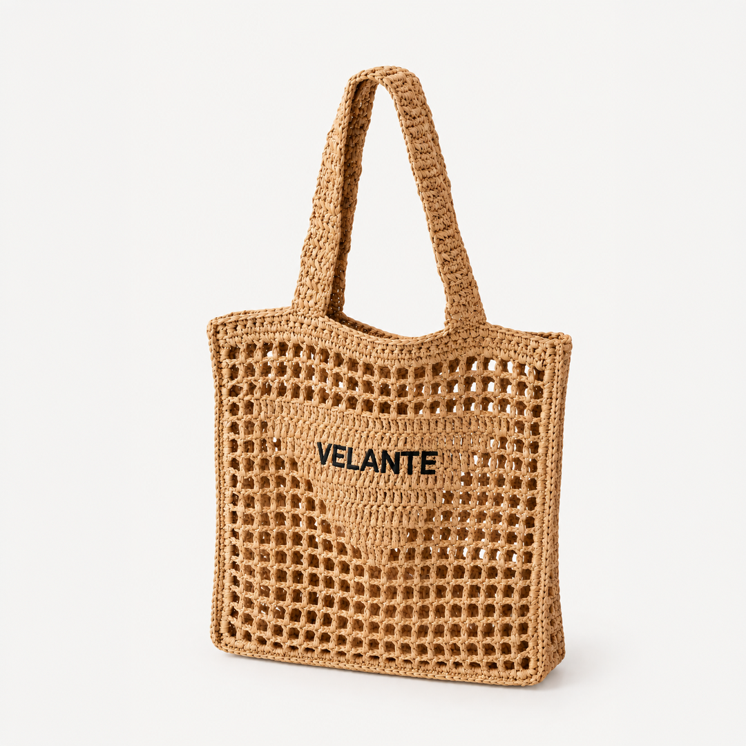 Tote Bag,Structured Paper Yarn, Embroidered Logo