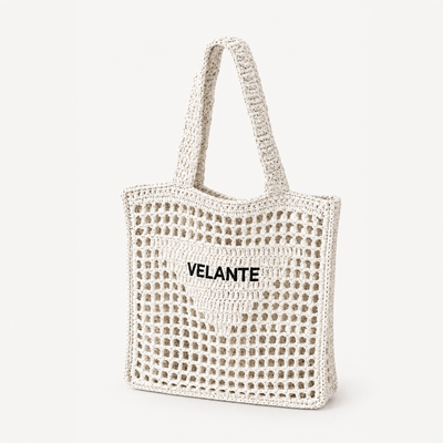 Tote Bag,Structured Paper Yarn, Embroidered Logo