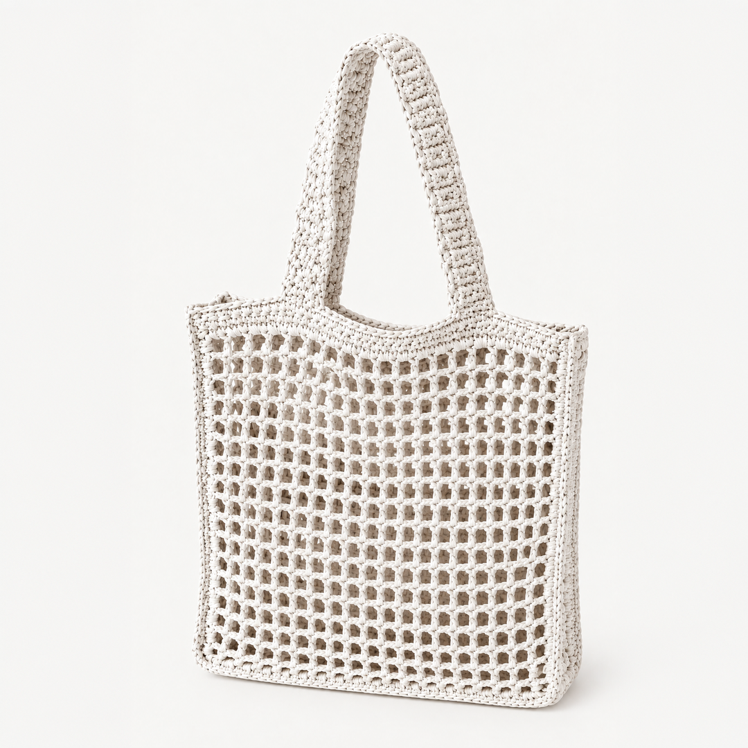 Tote Bag,Structured Paper Yarn, Embroidered Logo