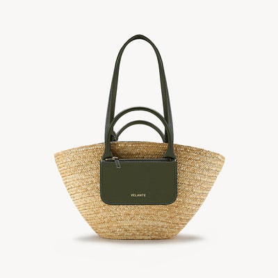 Panier Bag, Natural Straw And Calf Leather