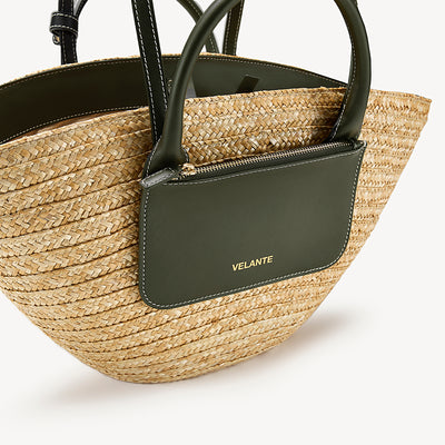 Panier Bag, Natural Straw And Calf Leather