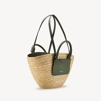 Panier Bag, Natural Straw And Calf Leather