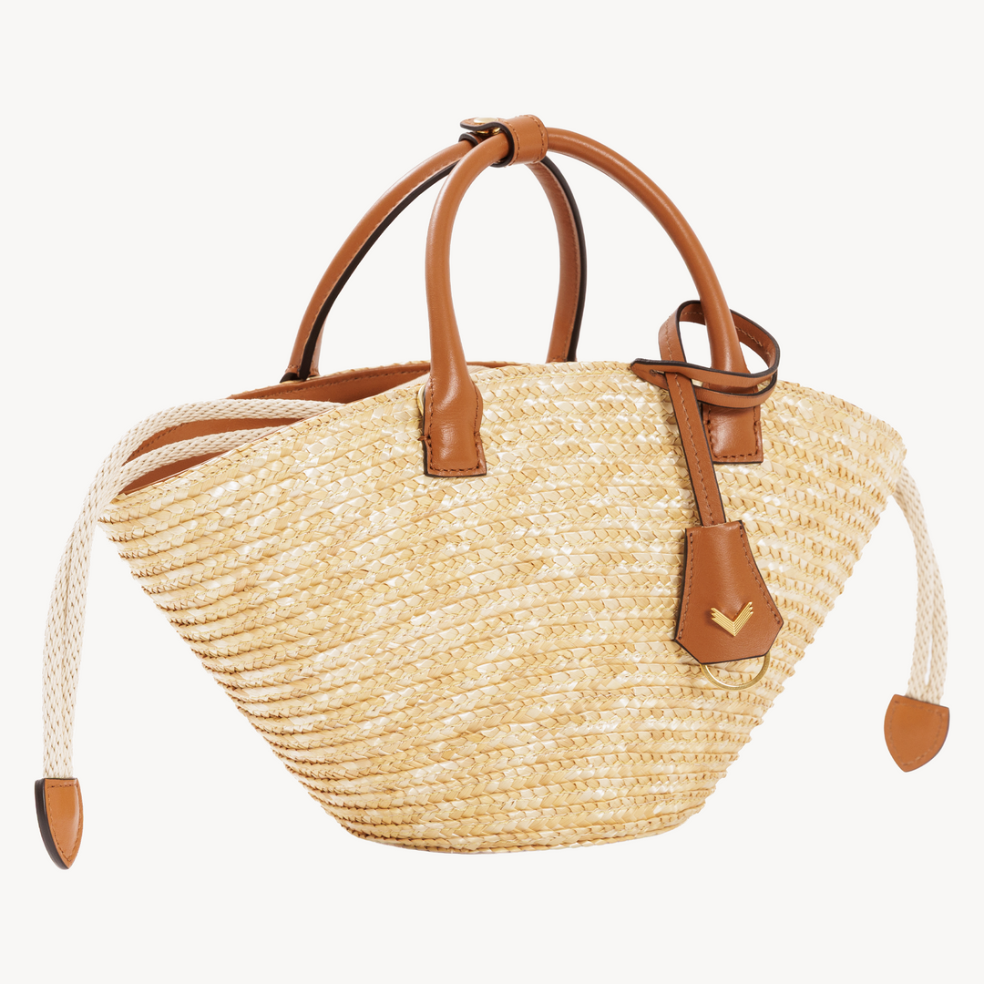 Petit Panier Bag, Natural Straw And Calf Leather