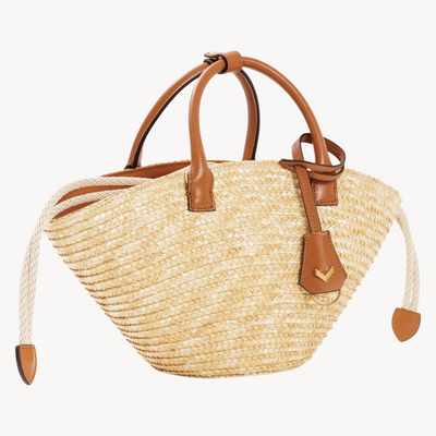 Petit Panier Bag, Natural Straw And Calf Leather